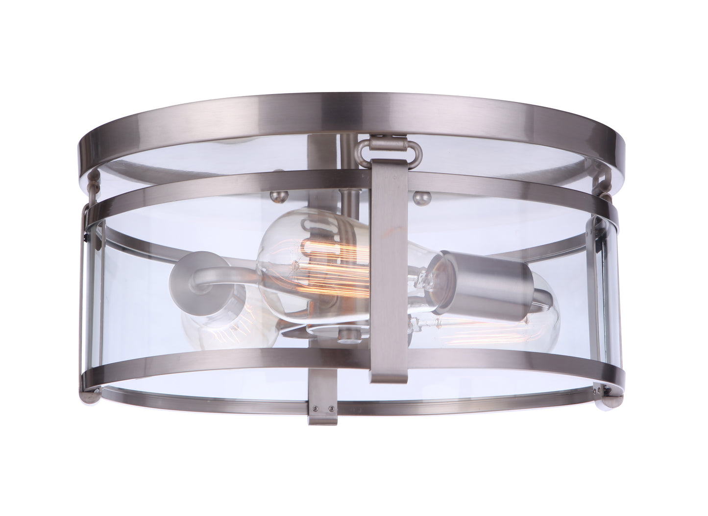 55383-BNK - Elliot 3 Light 13" Wide Flush Mount - Brushed Nickel