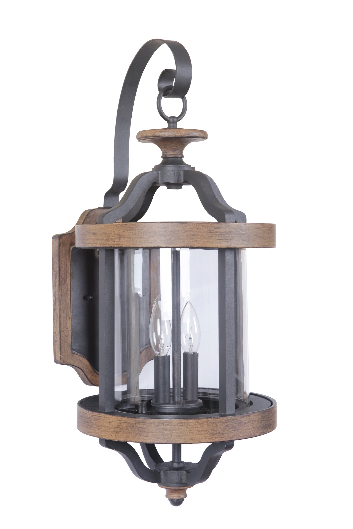 Z7924-TBWB - Ashwood 2 Light 26" High Outdoor Wall Lantern - Textured Black / Whiskey Barrel