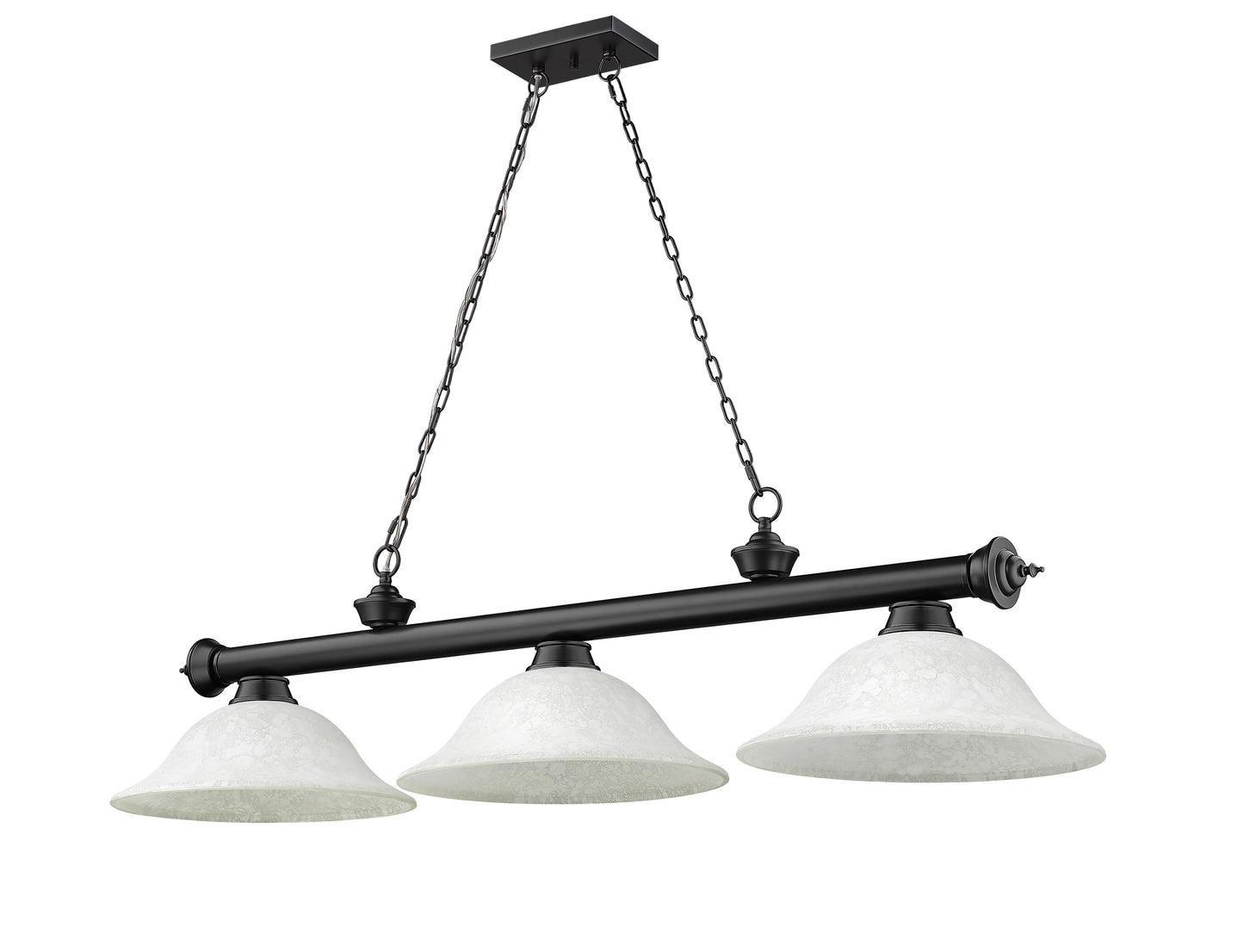 2306-3MB-WM16 - Cordon 3 Light 58" Billiard - Matte Black
