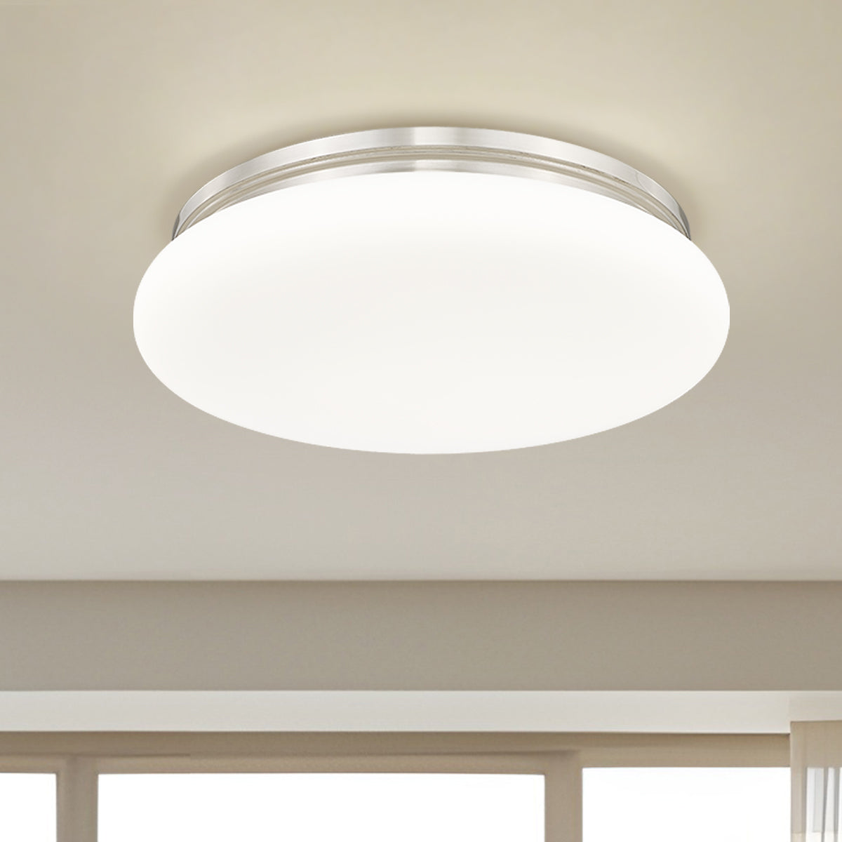 1025F20-BN-LED - Soleil 1 Light Flush 20" Mount - Brushed Nickel