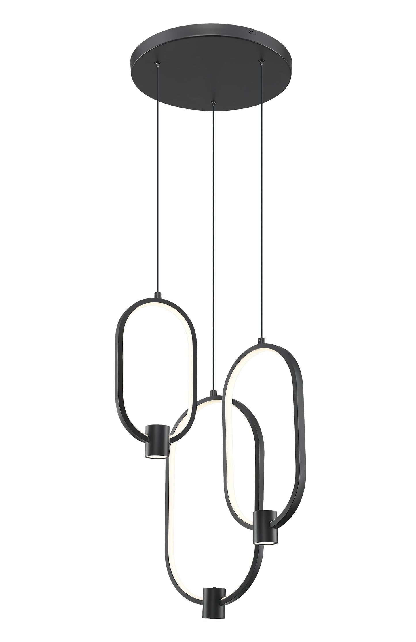 4101-3MB-LED - Saros 3 Light 16" Chandelier - Matte Black
