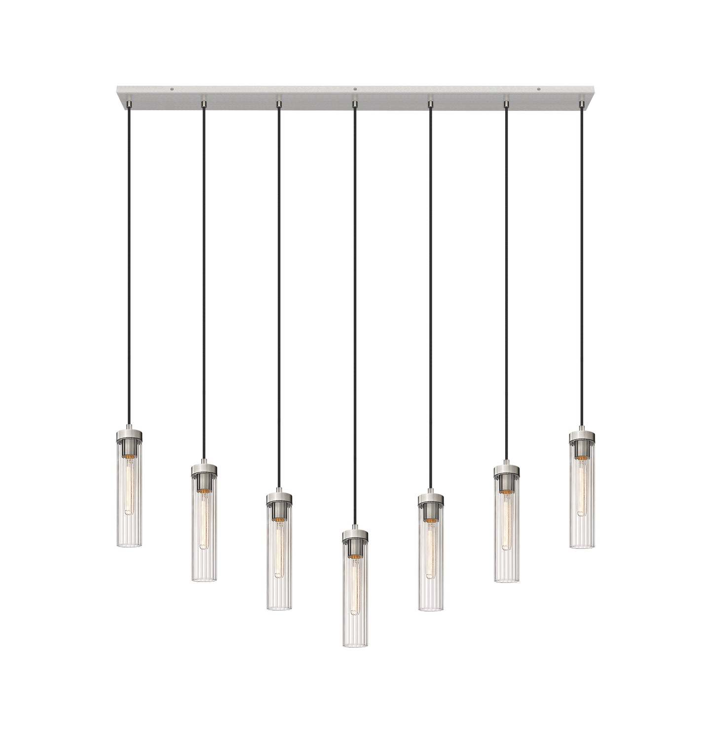 740P-7L-BN - Beau 7 Light Linear 54" Chandelier - Brushed Nickel