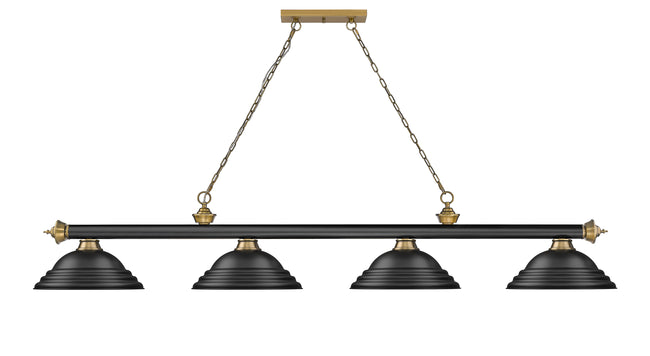2306-4MB-RB-SMB - Cordon 4 Light 82" Billiard - Matte Black / Rubbed Brass