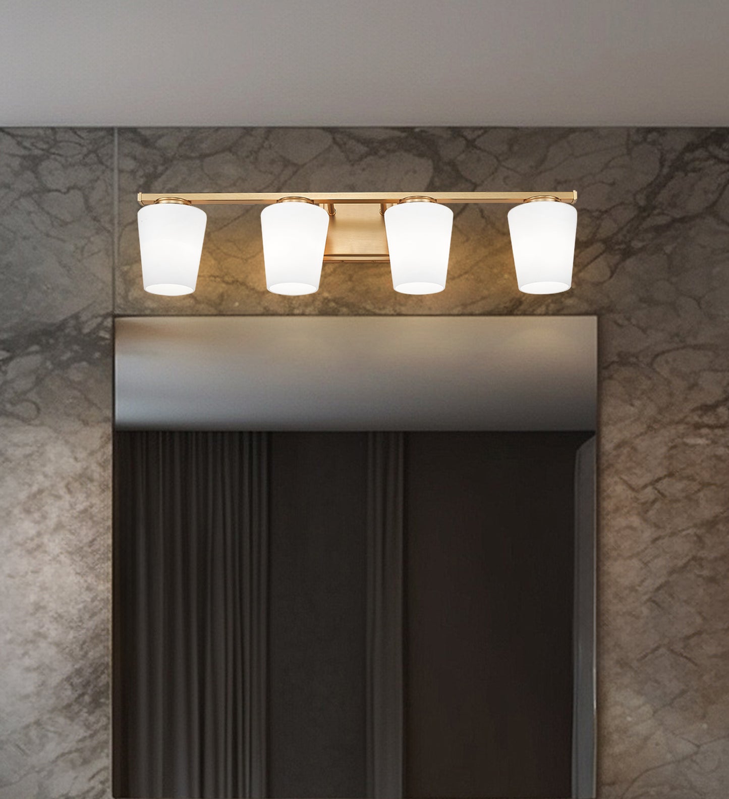 7703-4V-MGLD - Nextra 4 Light 32" Vanity - Modern Gold