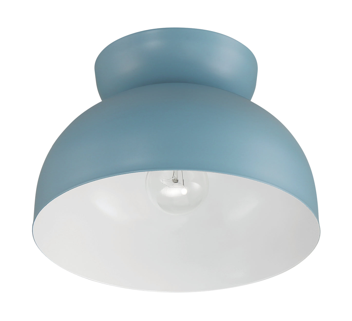 59181-DB - Ventura Dome 1 Light 10.5" Wide Flush Mount - Dusty Blue