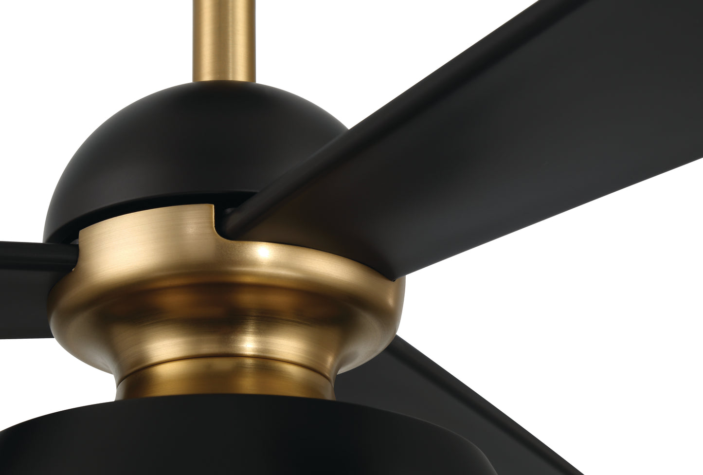 OTT60FBSB3 - Otto 60" 3 Blade Ceiling Fan with Light Kit - Flat Black / Satin Brass