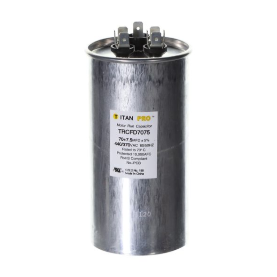 TRCFD7075 - TITAN PRO CAPACITOR 70+7.5 MFD 440/370V ROUND