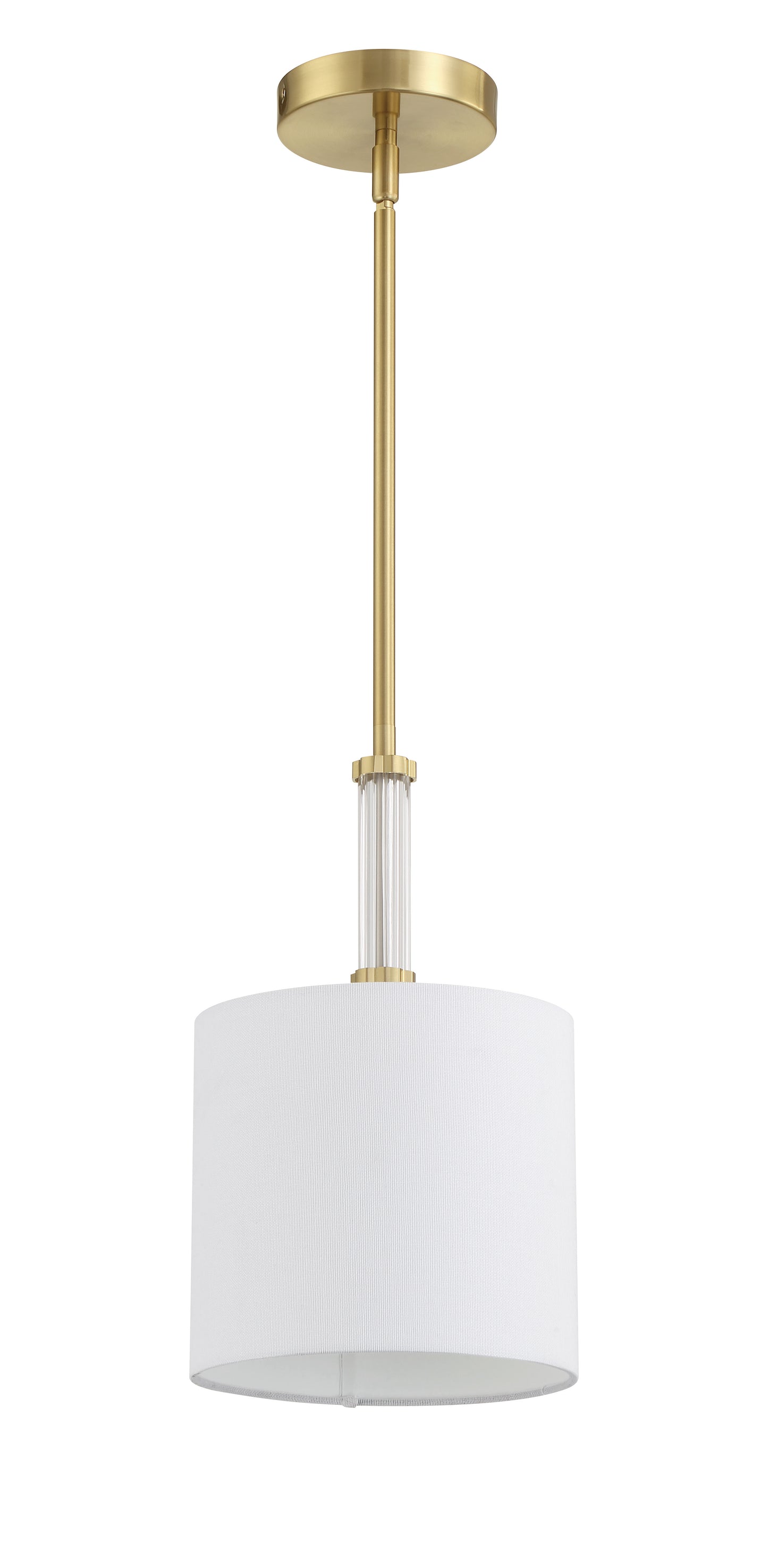 58291-SB - Fortuna 1 Light 8" Wide Mini Pendant - Satin Brass