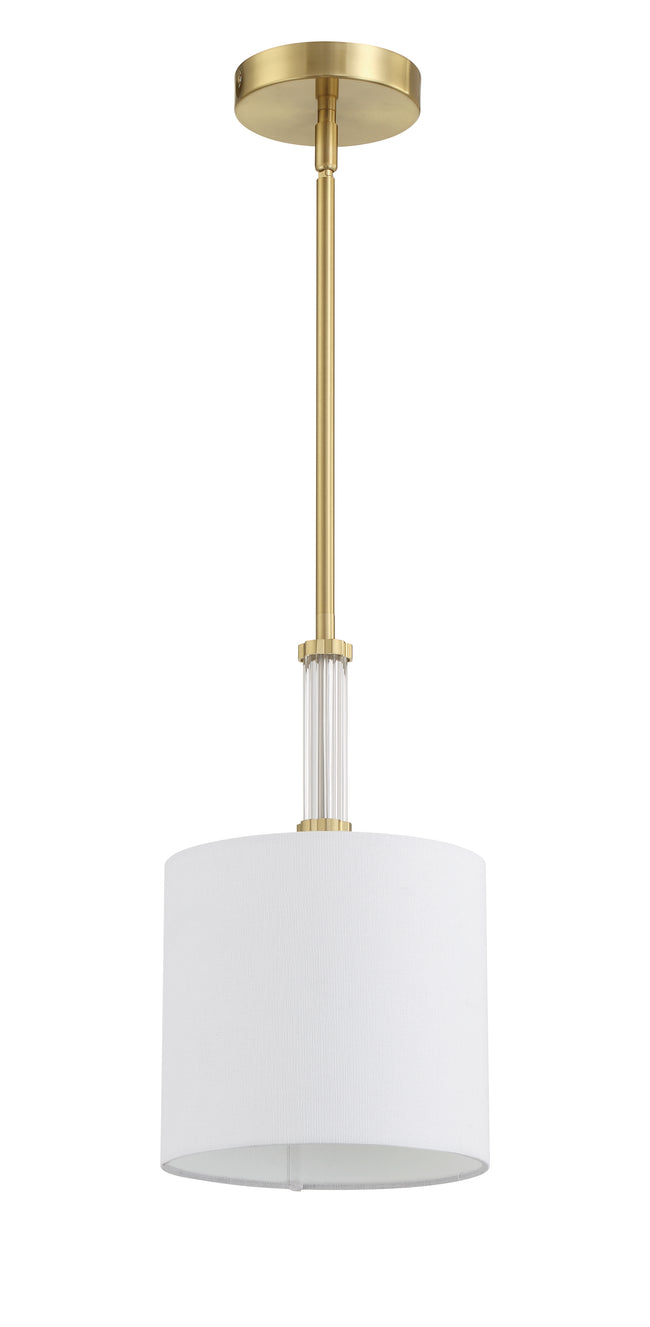 58291-SB - Fortuna 1 Light 8" Wide Mini Pendant - Satin Brass
