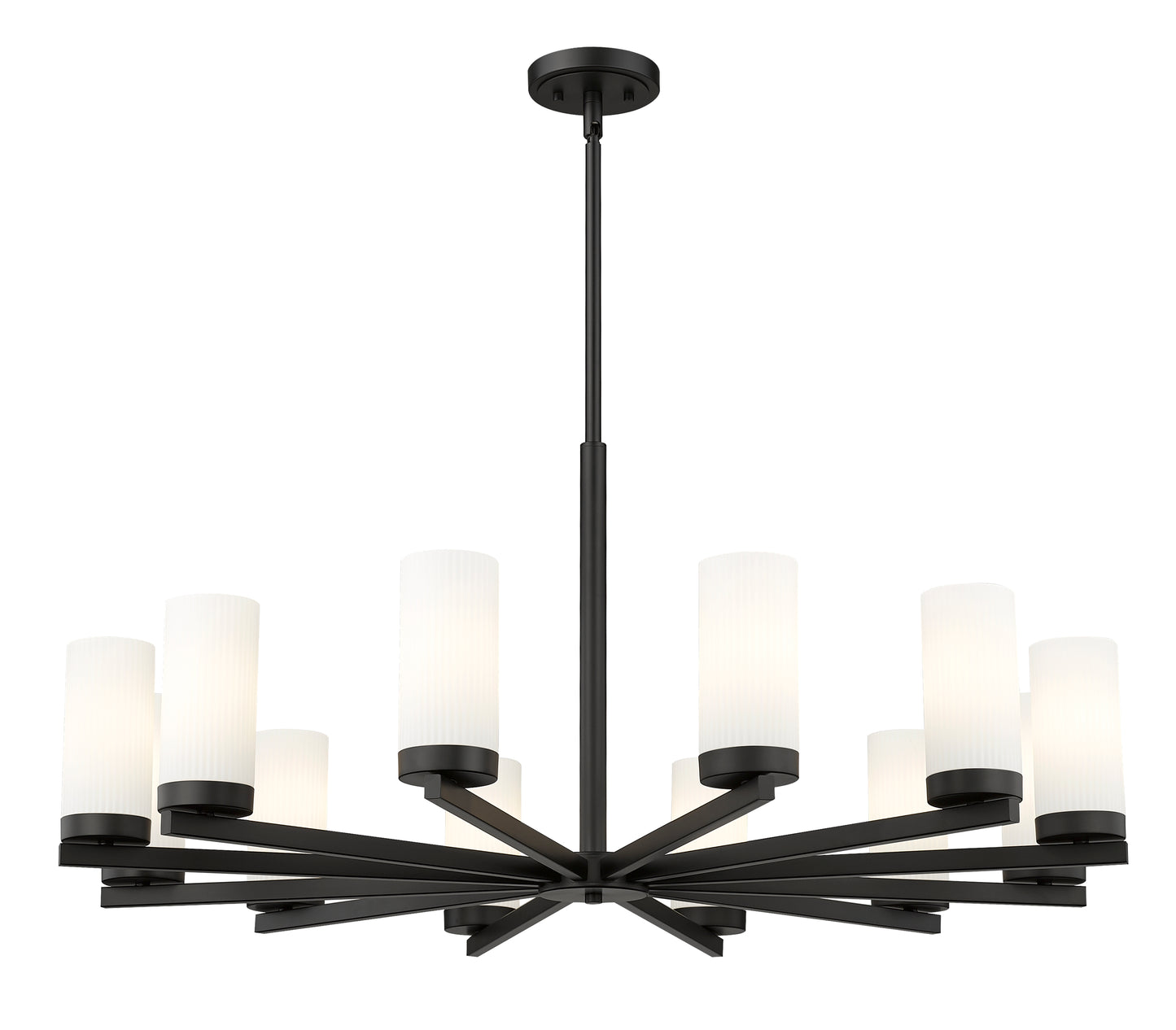 3044-12MB - Danica 12 Light 39" Chandelier - Matte Black