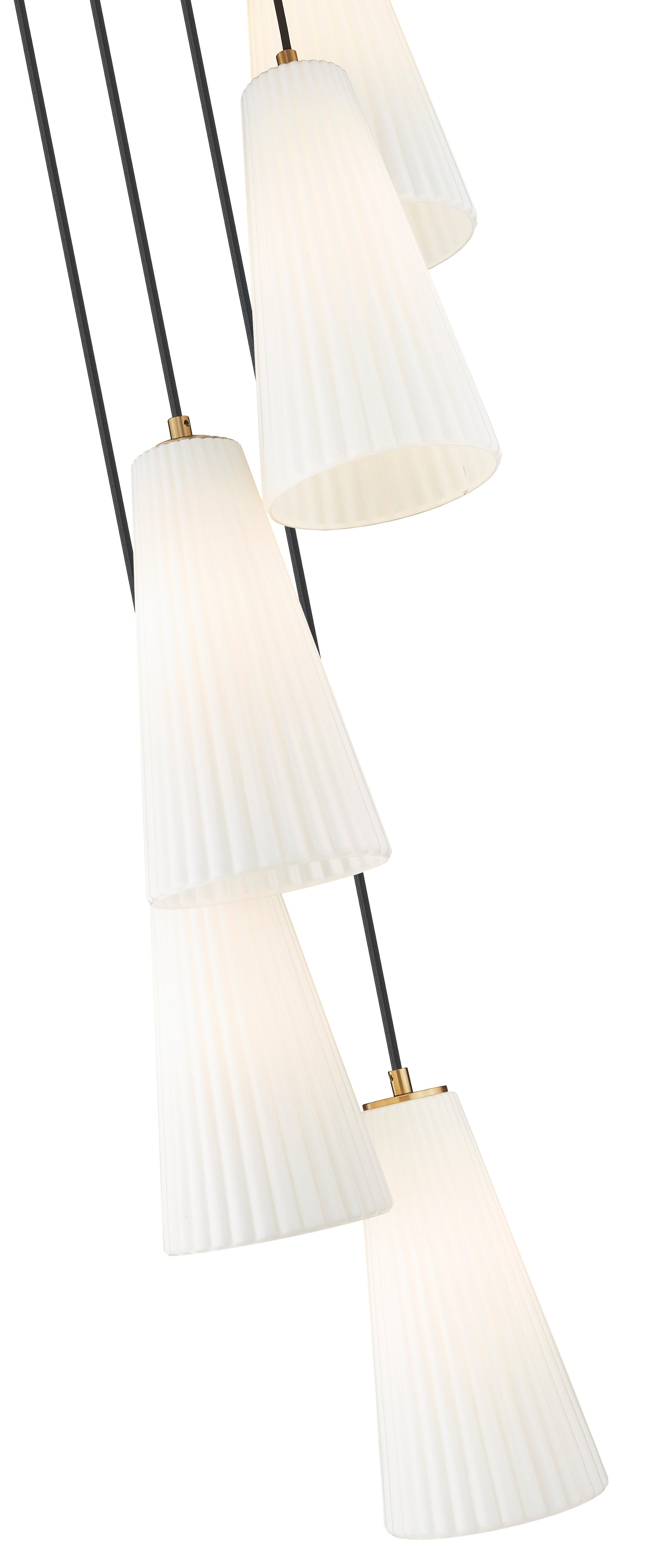 3043P7-5R-MGLD - Farrell 5 Light 12" Chandelier - Modern Gold