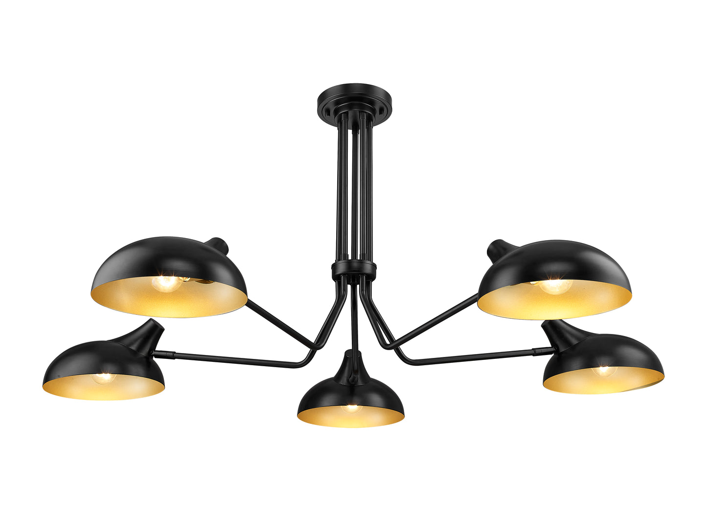 1942-5SF-MB - Bellamy 5 Light Semi Flush 52" Mount - Matte Black