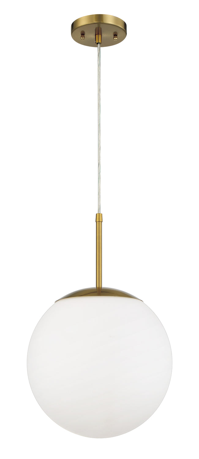 56892-SB-WG - Gaze 1 Light 11.88" Wide Pendant - Satin Brass
