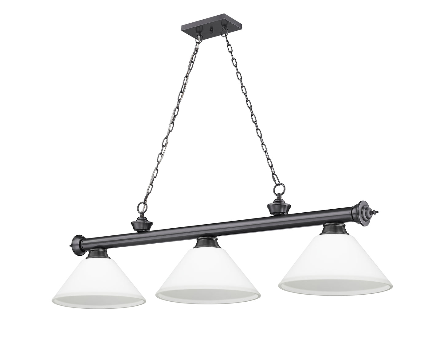 2306-3BP-AMO14 - Cordon 3 Light 57" Billiard - Bronze Plate