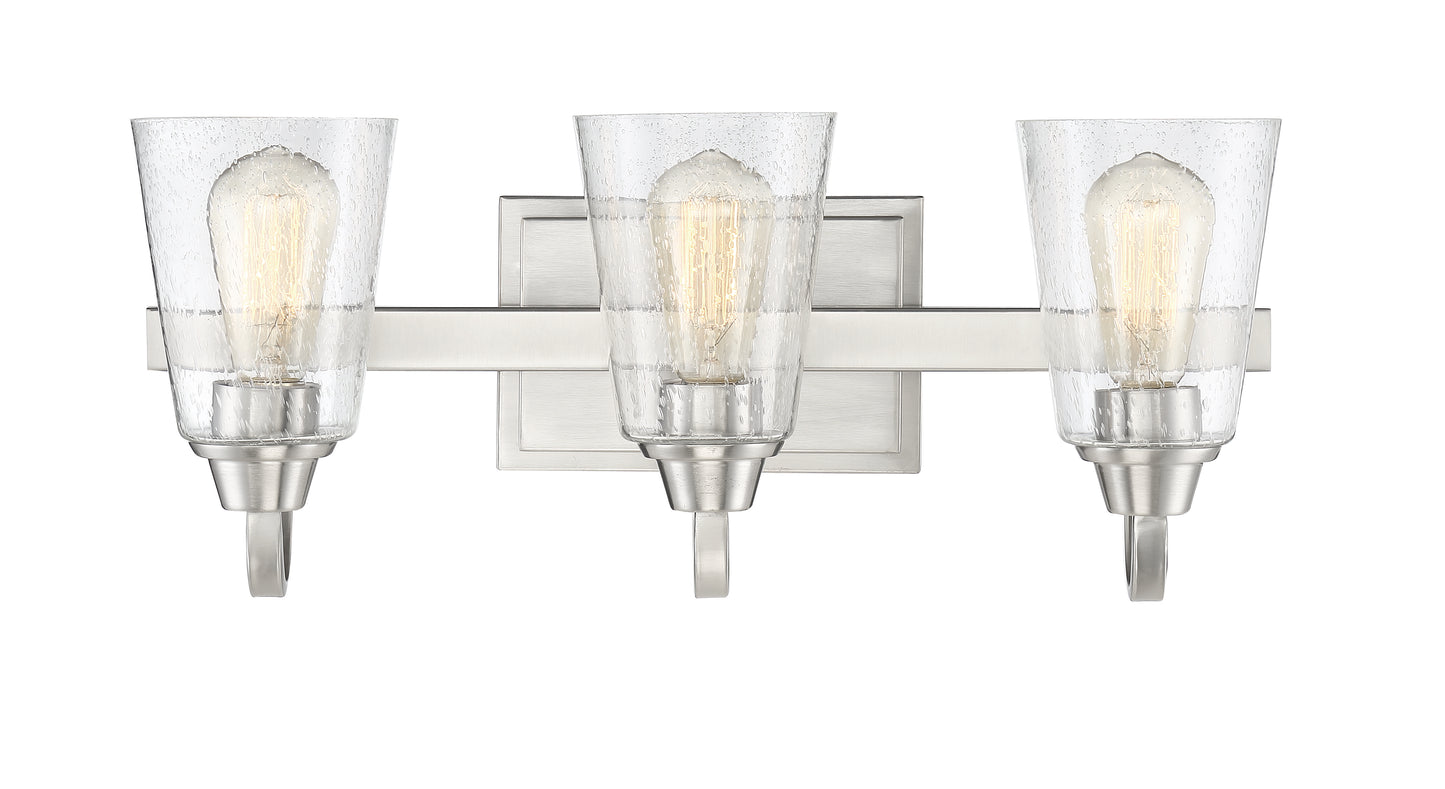 41903-BNK-CS - Grace 3 Light 21" Wide Vanity Light - Brushed Nickel