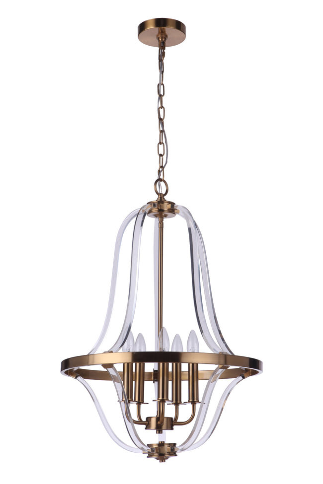 57735-SB - Graclyn 5 Light 20" Wide Foyer Light - Satin Brass