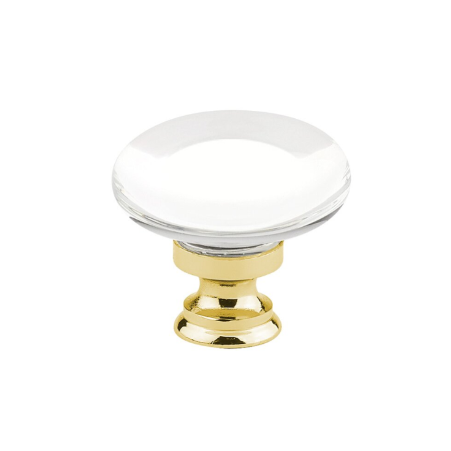86567US4 - 1 3/8" Diameter Providence Glass Knob - Satin Brass