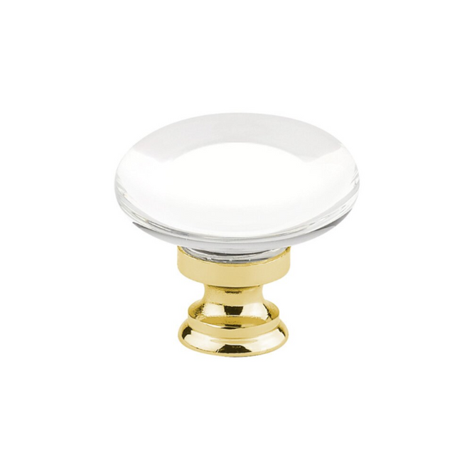 86567US4 - 1 3/8" Diameter Providence Glass Knob - Satin Brass