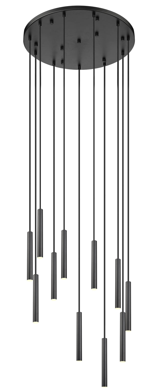 919MP12-11R-MB-LED - Forest 11 Light 24" Chandelier - Matte Black
