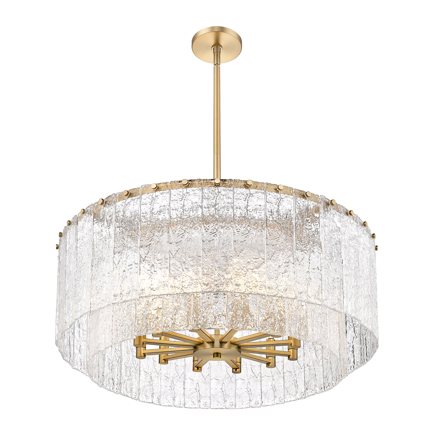 1943P32-2-MGLD - Glacier 12 Light 33" Pendant - Modern Gold