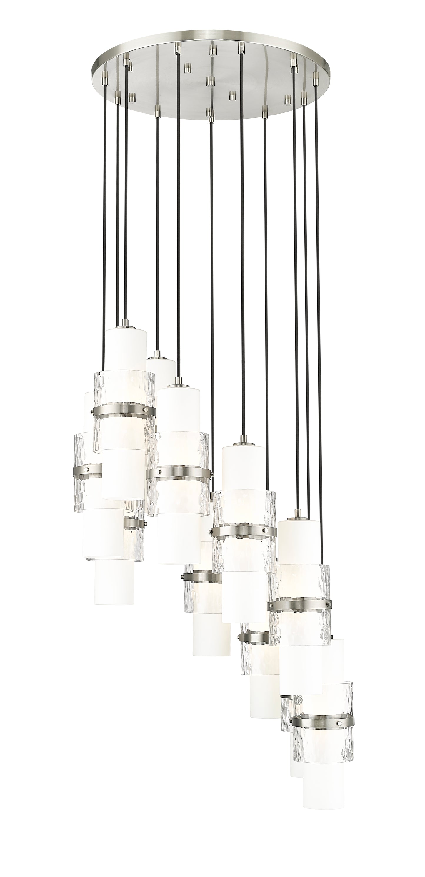 1946P-11R-BN - Cayden 11 Light 24" Chandelier - Brushed Nickel