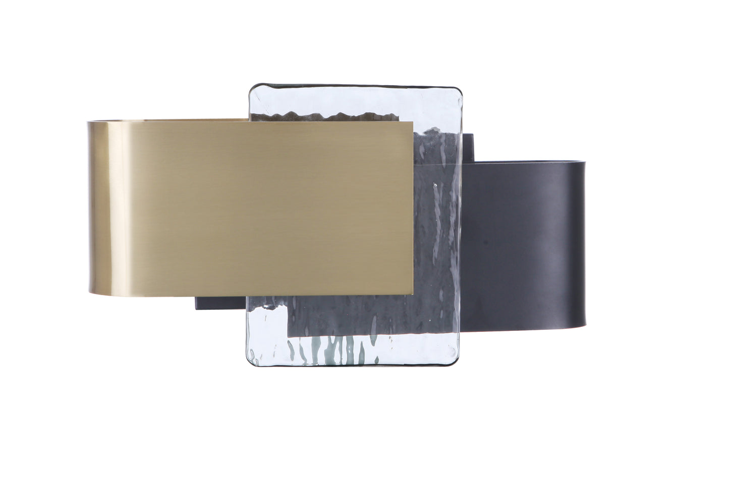 11912FBSB-LED - Harmony 1 Light 6.75" High Wall Sconce - Flat Black / Satin Brass