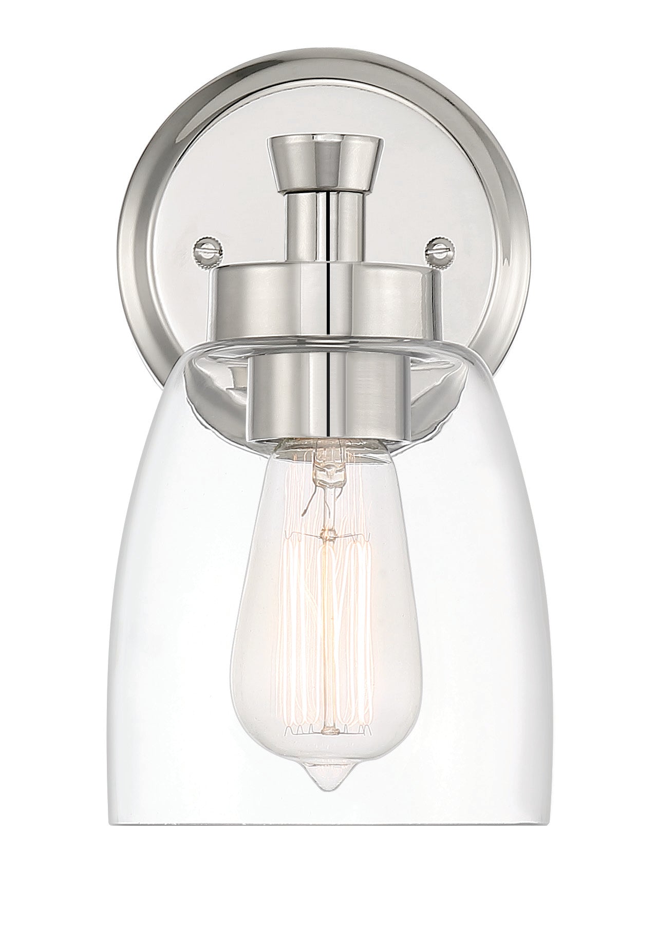 12705PLN1 - Henning 1 Light 9.25" High Wall Sconce - Polished Nickel