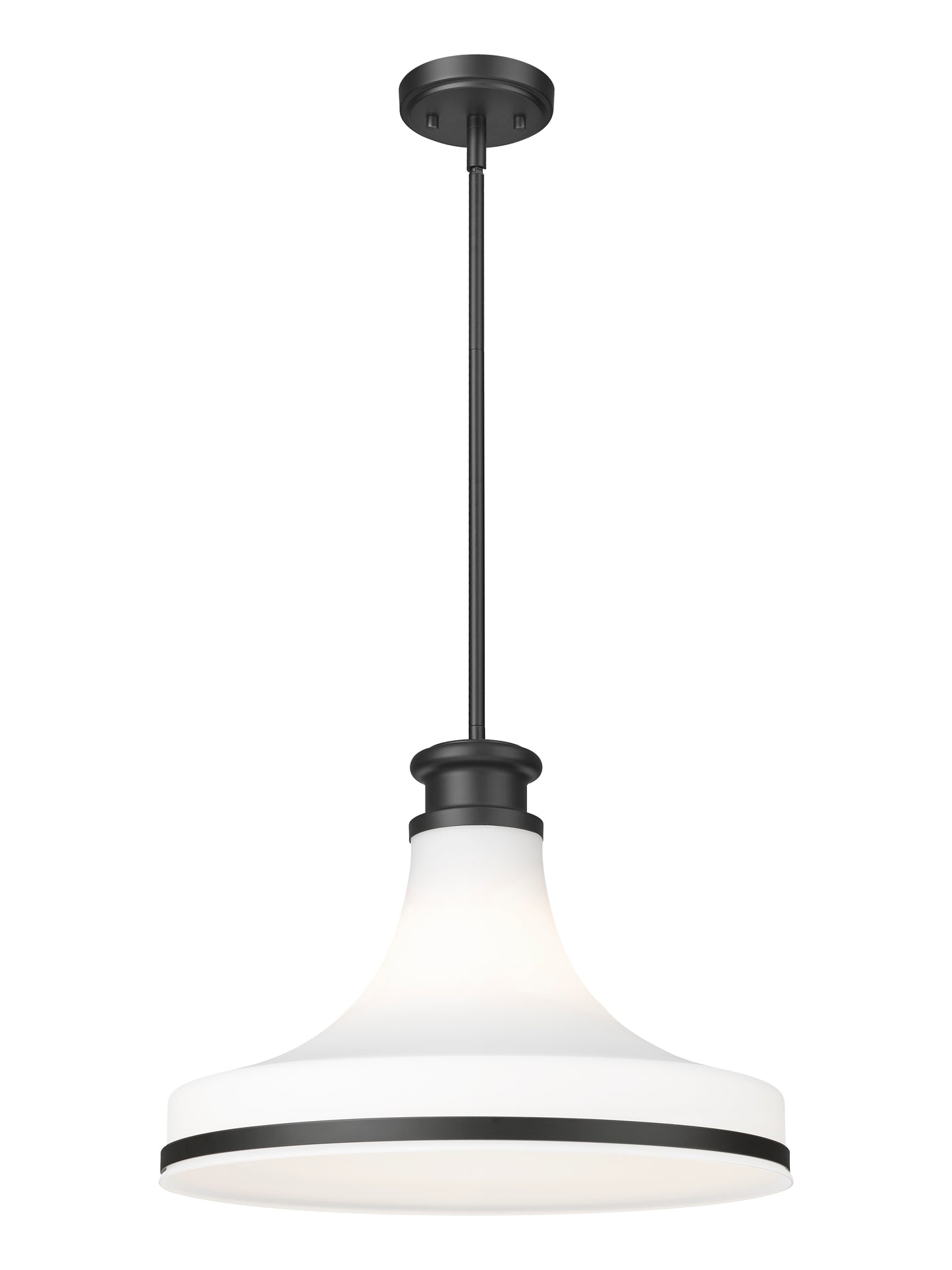 831P18-MB - Reznor 1 Light 18" Pendant - Matte Black