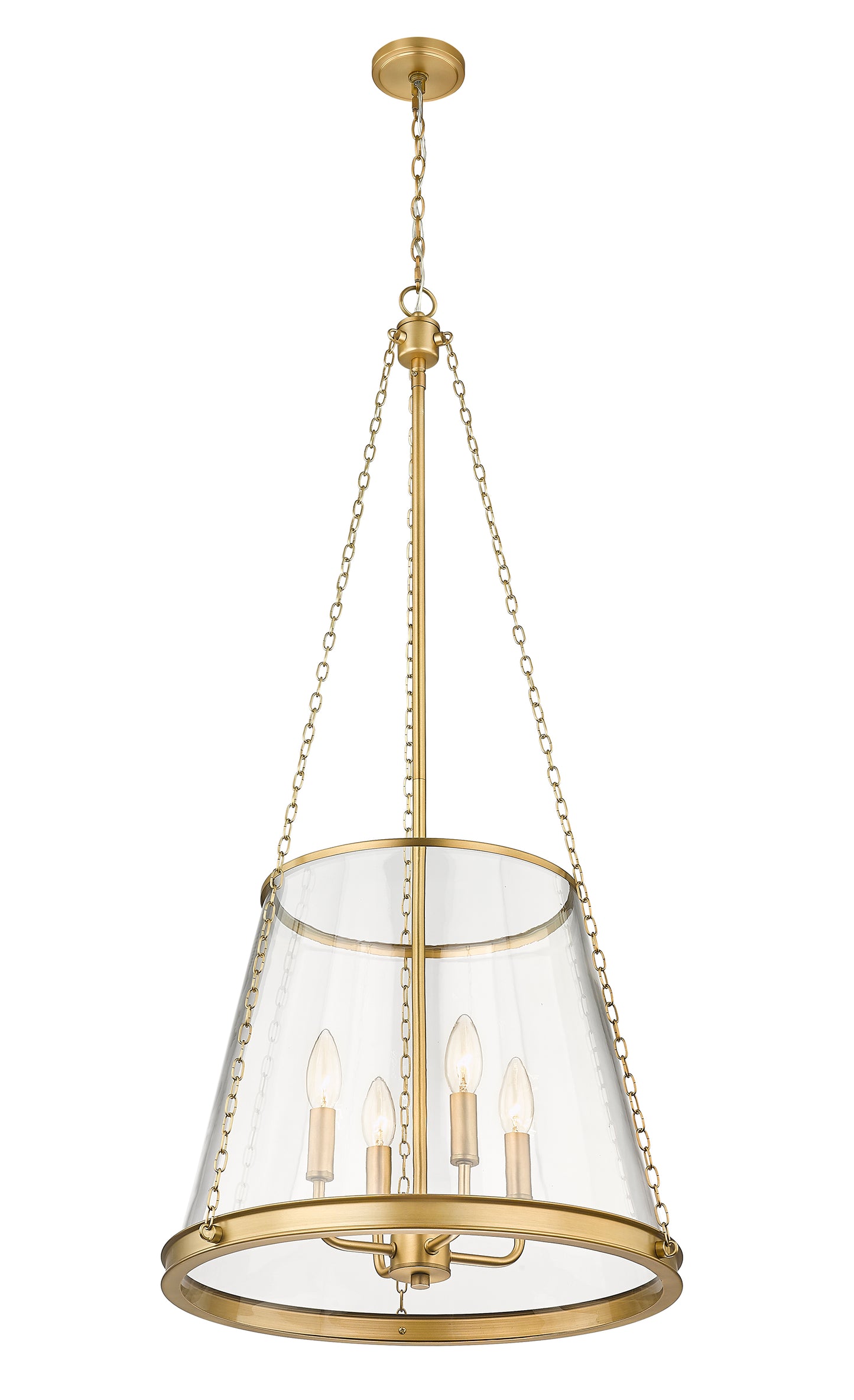 341P18-RB - Prescott 4 Light 18" Pendant - Rubbed Brass