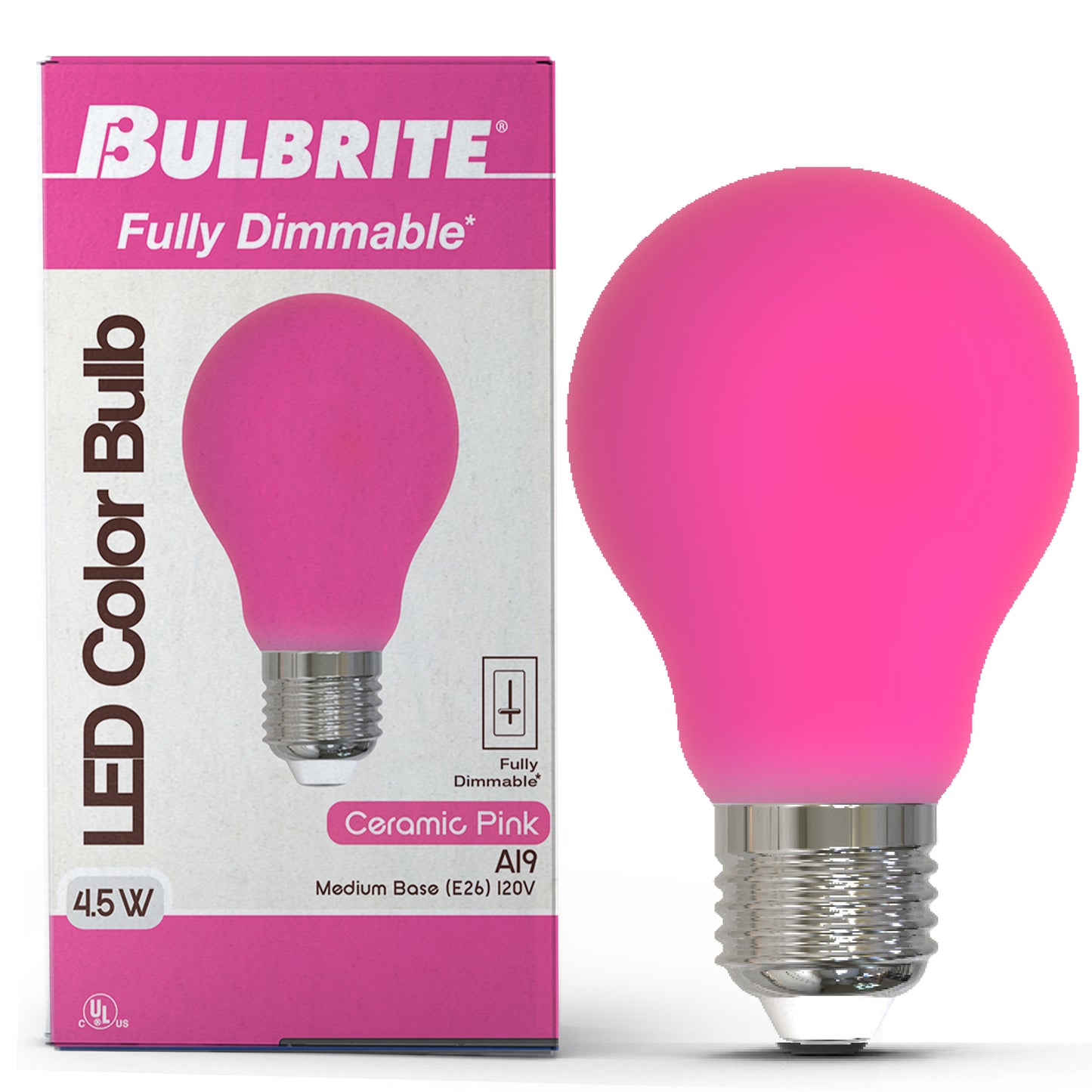 776110 - Filaments Dimmable Ceramic Pink A19 LED Light Bulb - 4.5 Watt - 10 Pack