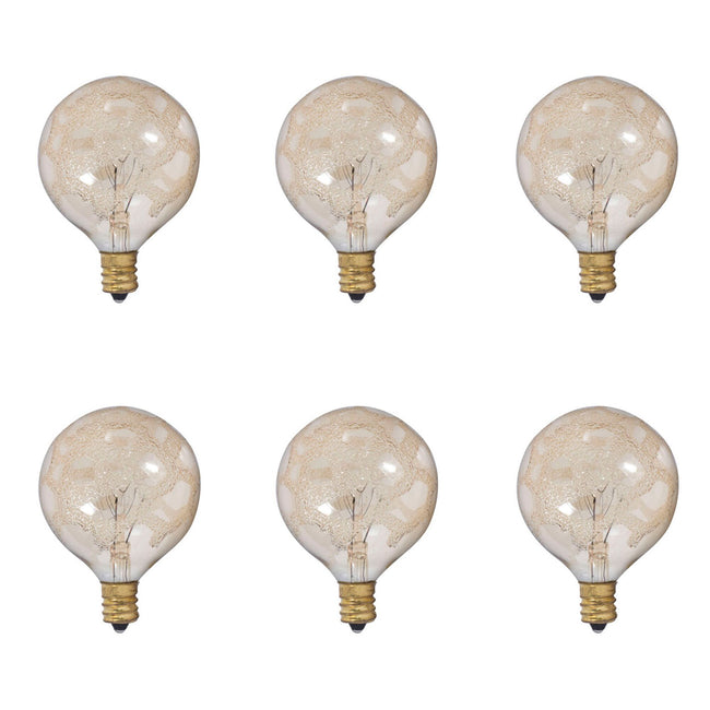 144024 - Dimmable Amber Marble G16.5 Incandescent Candelabra Light Bulb - 25 Watt - 6 Pack