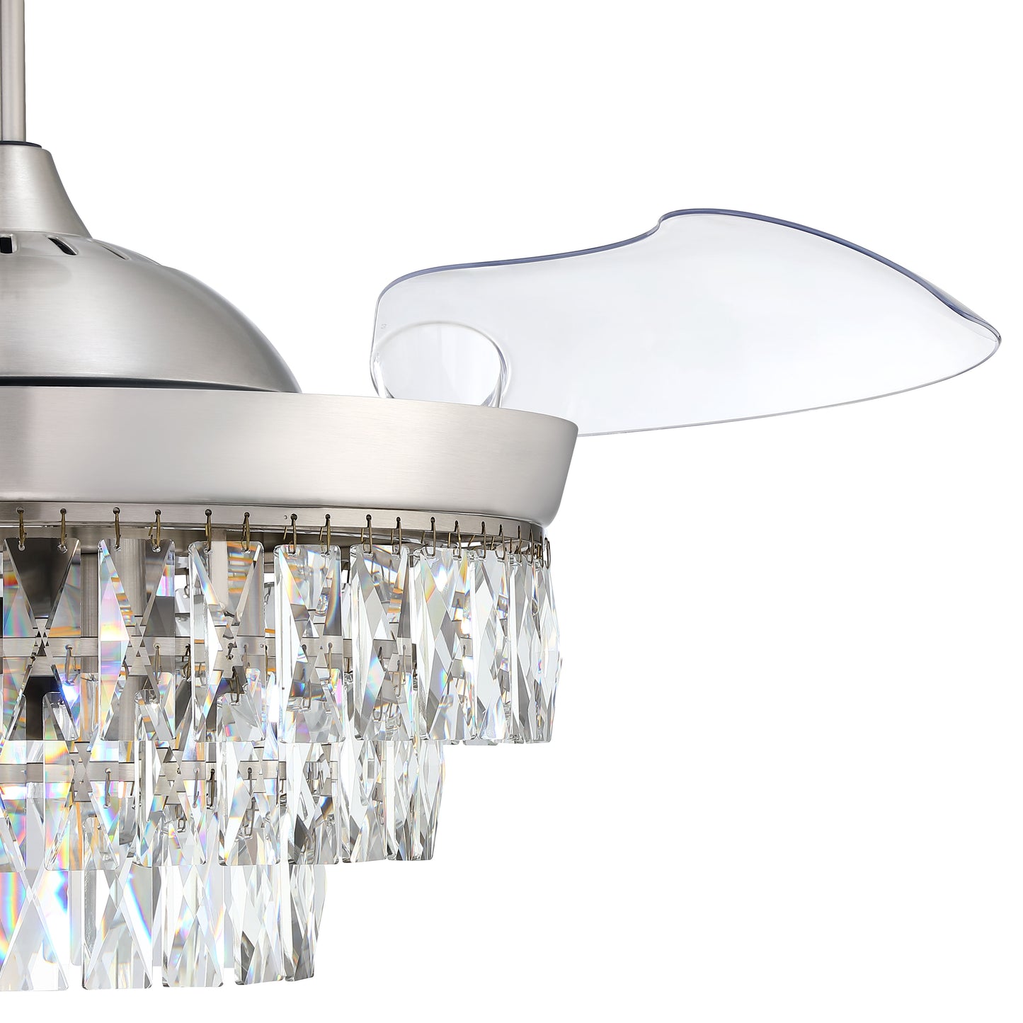 SOF42BNK3 - Sofia 42 Hidden Blades 42" 3 Blade Ceiling Fan with Light Kit - Brushed Nickel