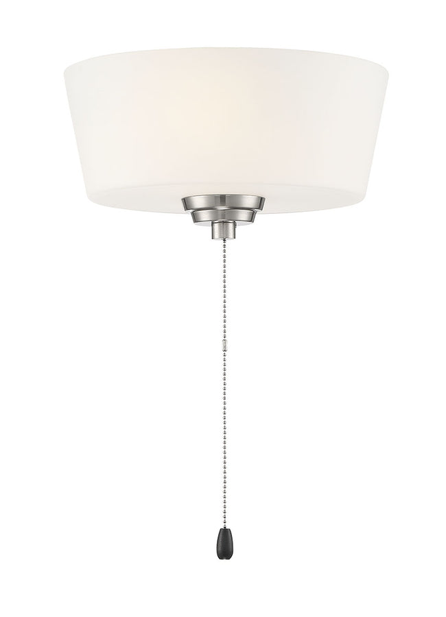 LK2802-BNK-WG-LED - 2 Light Energy Star Bowl Fan Light Kit in Brushed Polished Nickel w White Glass