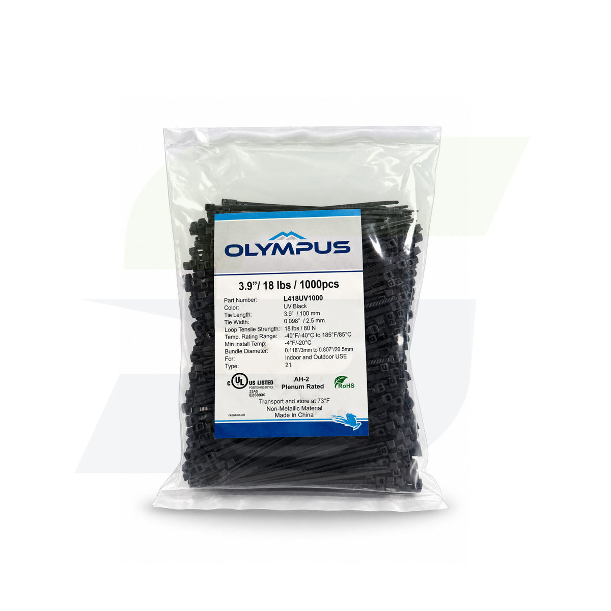 4" Black Cable Zip Ties - 1,000 Pack