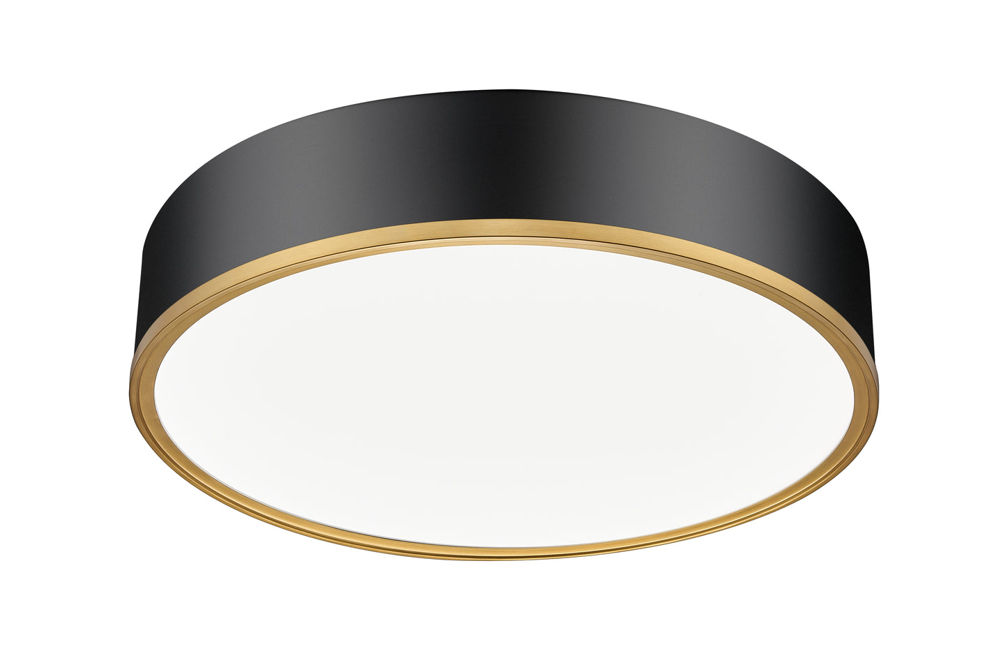 1018F20-MB-MGLD-LED - Bradley 1 Light Flush 20" Mount - Matte Black / Modern Gold