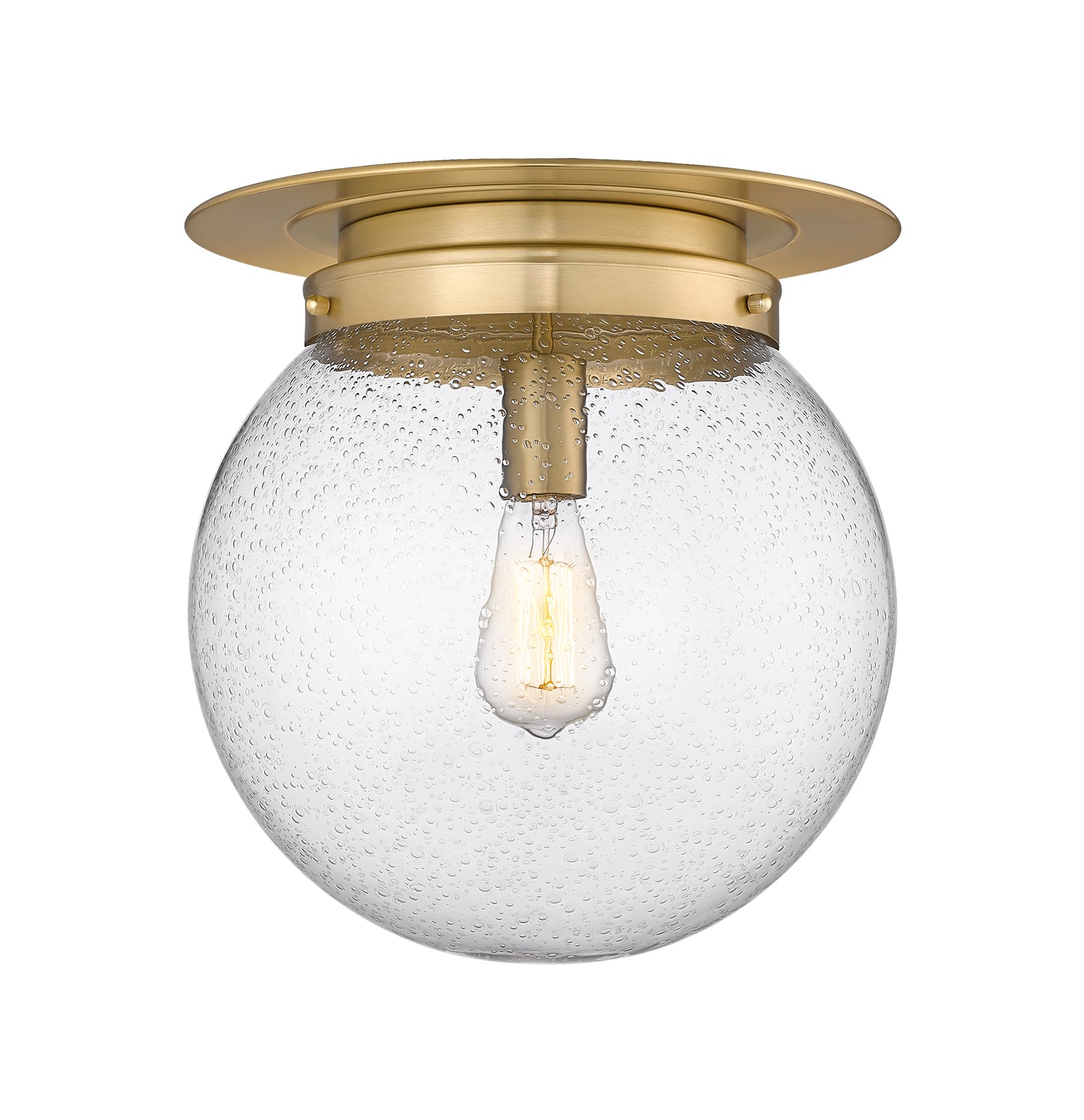 7506F13-HBR - Calhoun 1 Light Flush 13" Mount - Heritage Brass