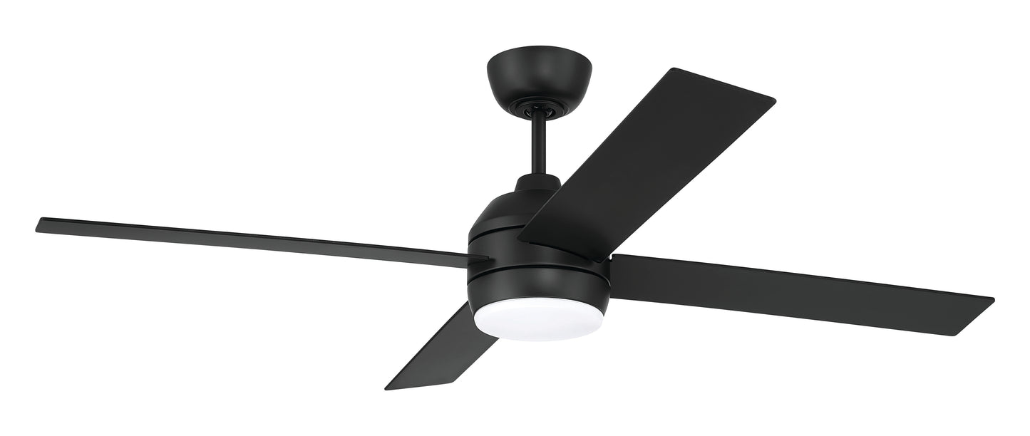 KLS52FB4 - Kelsey 52" 4-blade Indoor Ceiling Fan 52" 4 Blade Ceiling Fan with Light Kit - Flat Black