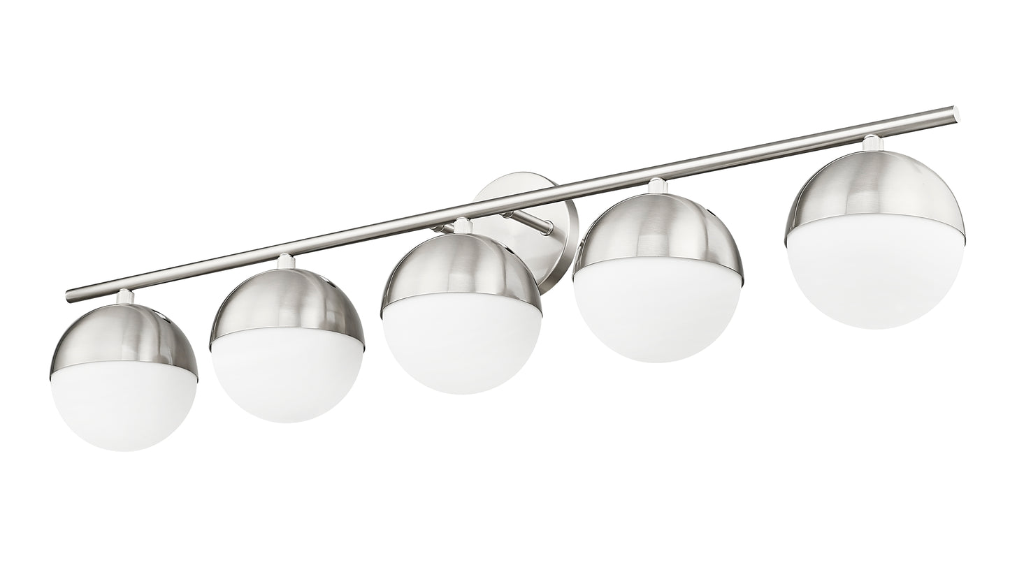 7517-5V-BN - Realm Sphere 5 Light 40" Vanity - Brushed Nickel