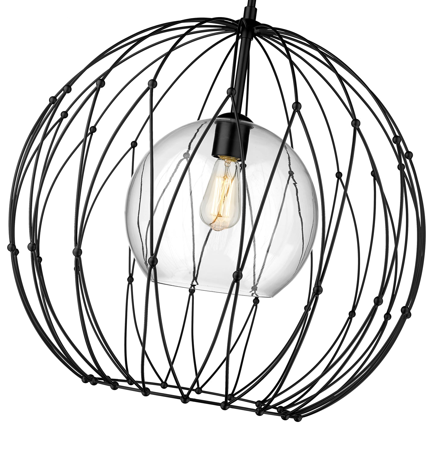 1940P24-MB - Elle 1 Light 24" Pendant - Matte Black