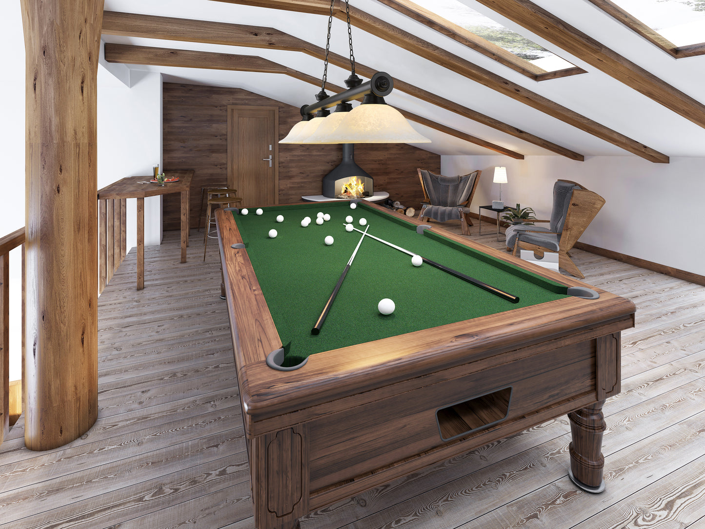 2306-4MB-WM16 - Cordon 4 Light 82" Billiard - Matte Black
