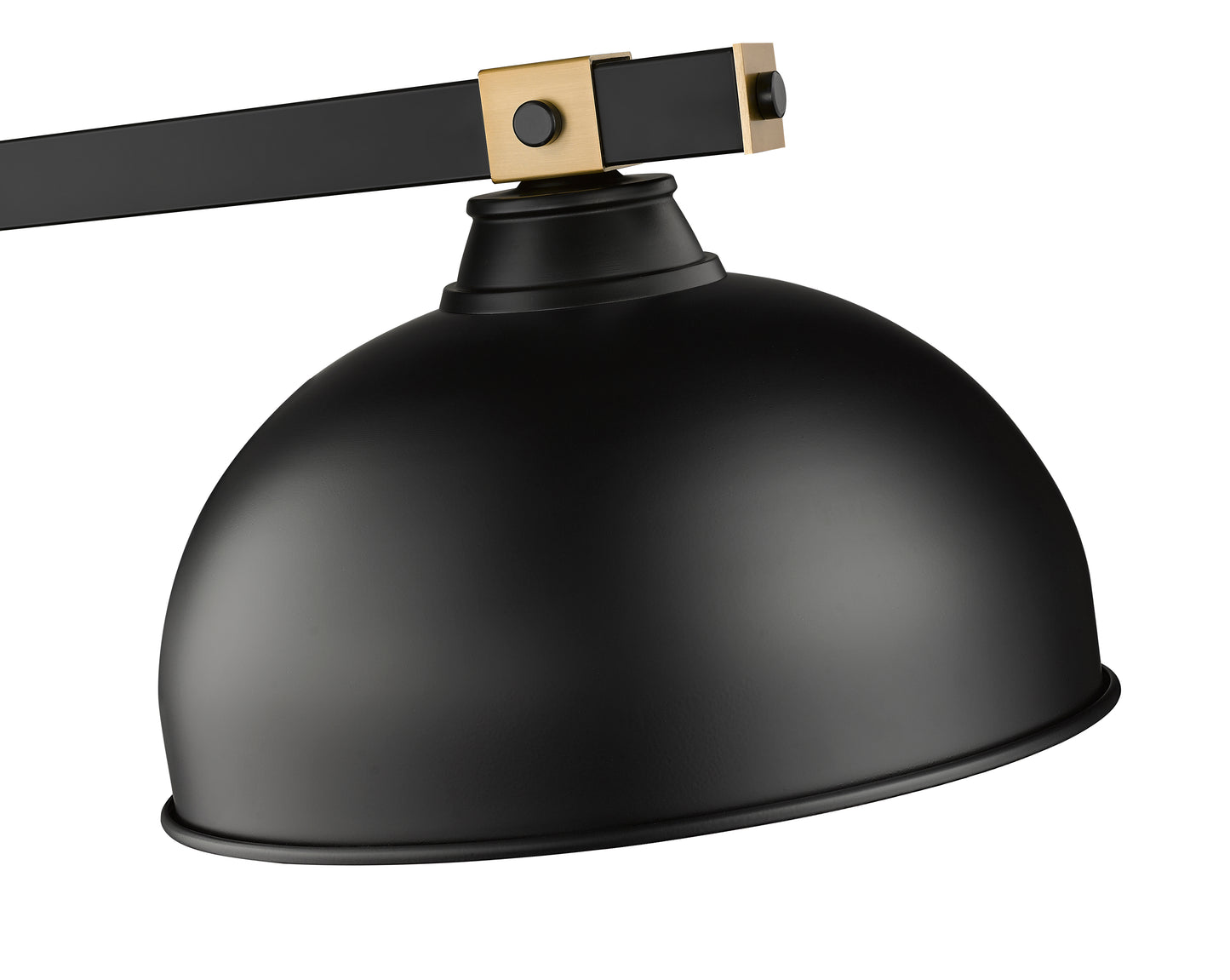 1955-3MB-RB-D13MB - Bronte 3 Light 52" Billiard - Matte Black / Rubbed Brass