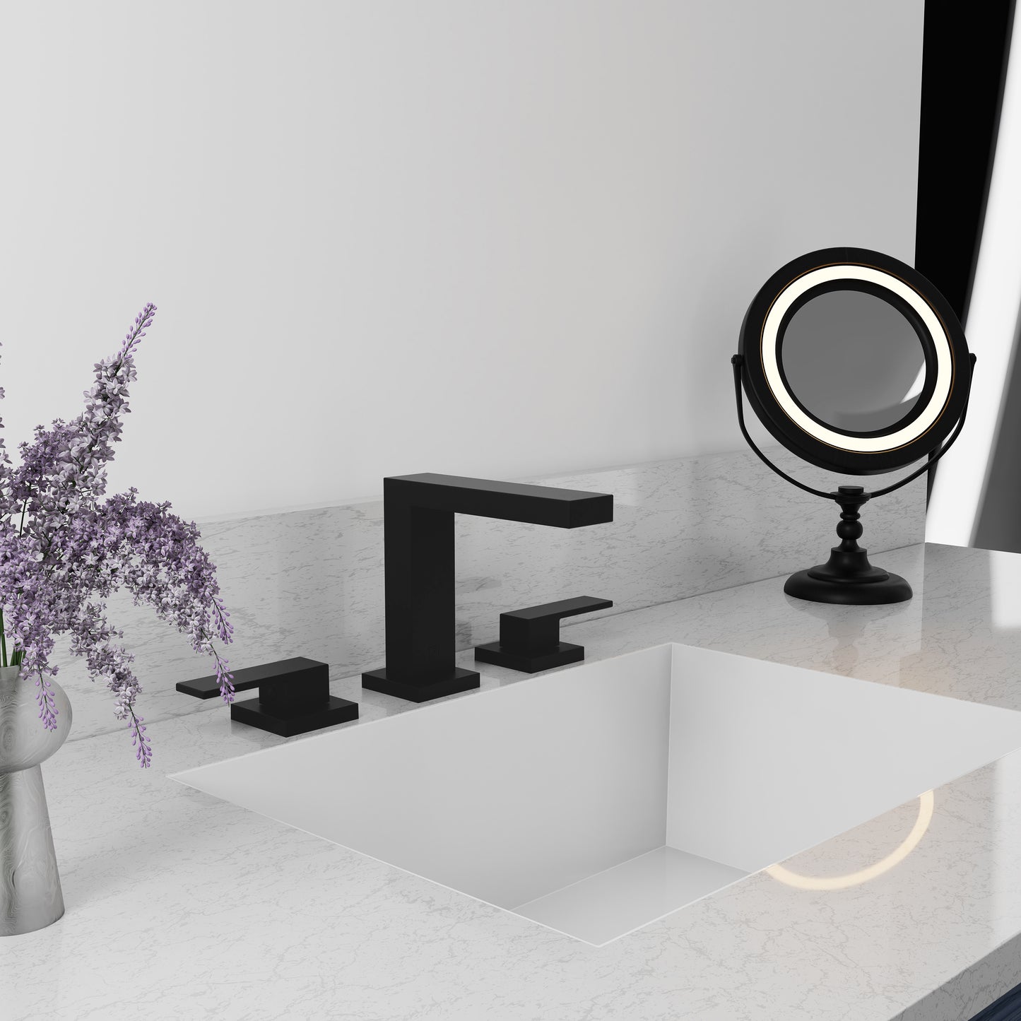 RBCN3-BF-MB - Rubicon Modern Widespread Bath Faucet in Matte Black