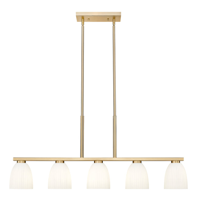 7518-5L-MGLD - Naya 5 Light Linear 44" Chandelier - Modern Gold