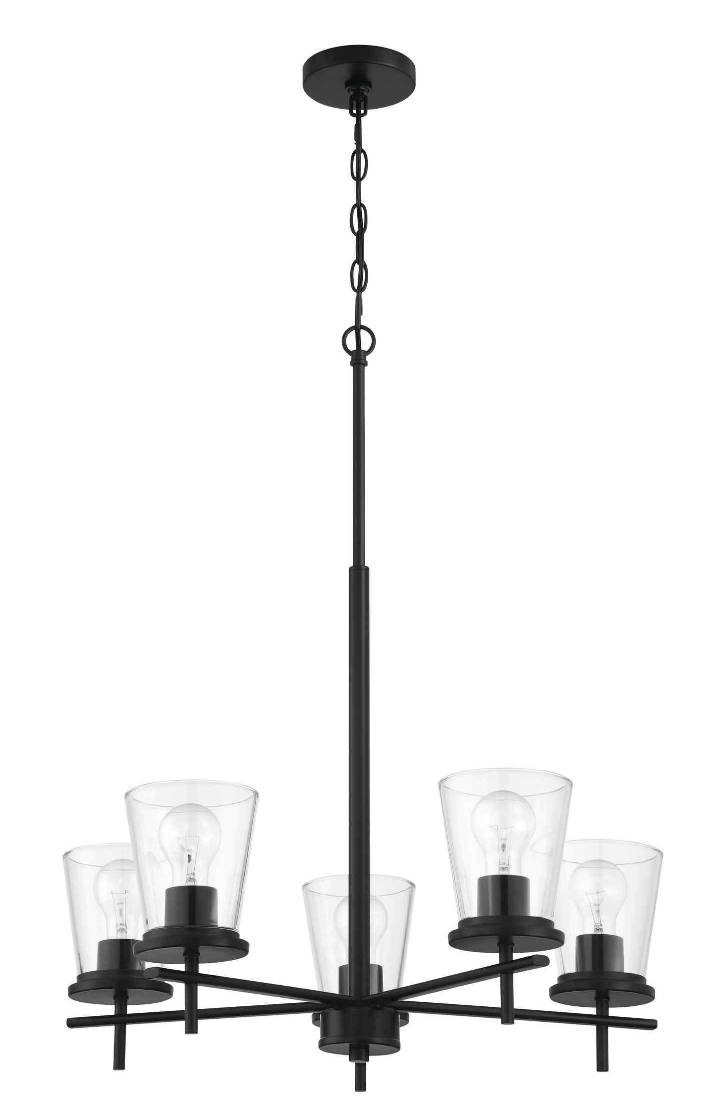 60425-FB - Connell 5 Light 25" Wide Chandelier - Flat Black