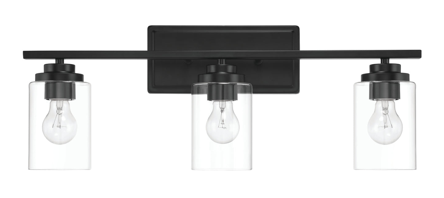 20425FB3 - Clark 3 Light 25" Wide Vanity Light - Flat Black