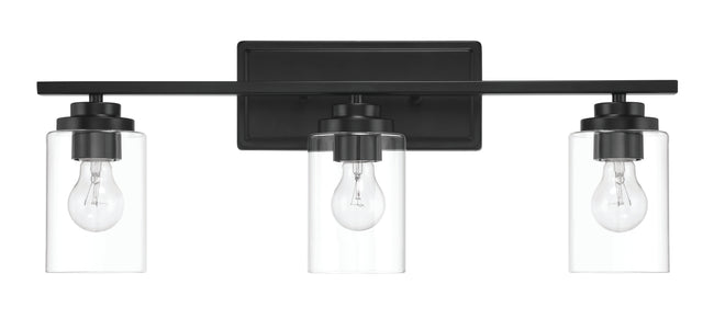 20425FB3 - Clark 3 Light 25" Wide Vanity Light - Flat Black