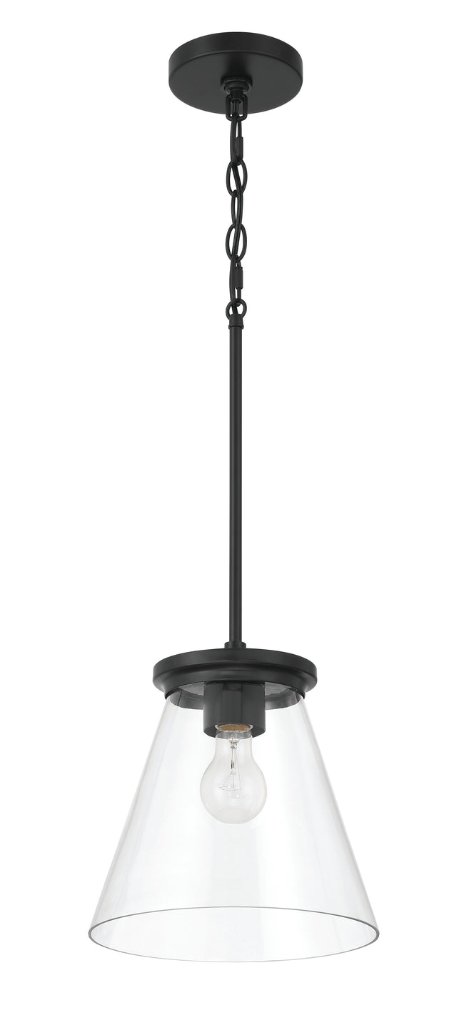 60492-FB - Connell 1 Light 10" Wide Pendant - Flat Black