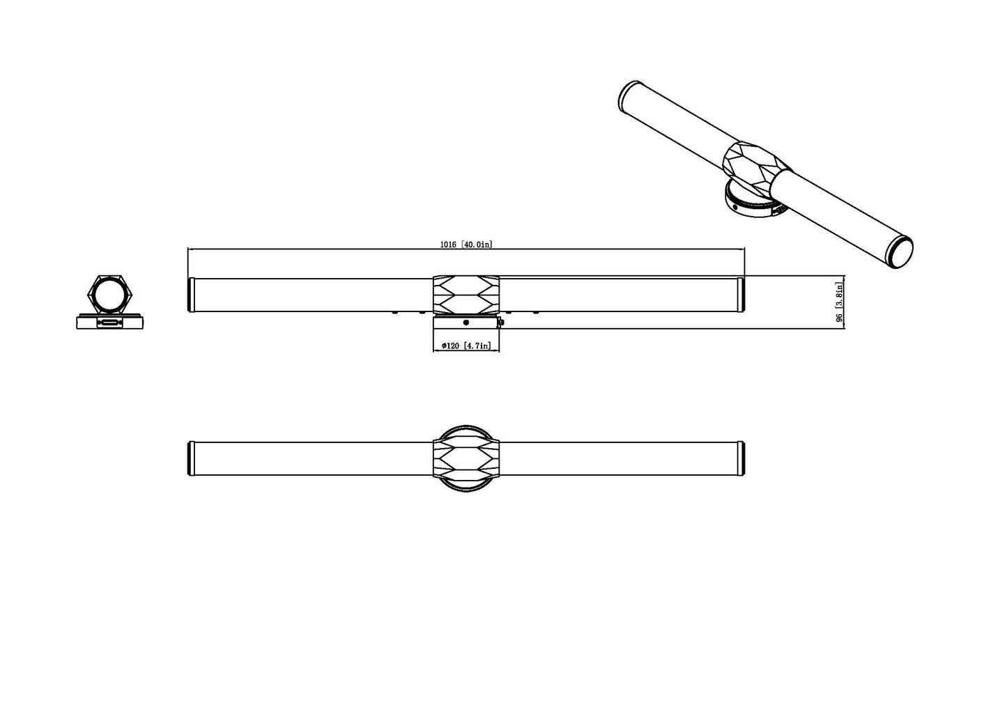 1010-40W-CH-LED - Cooper 1 Light 40" Vanity - Chrome