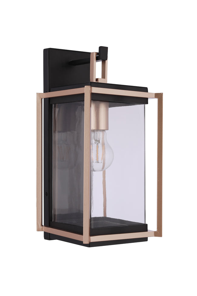 ZA6504-MNSB - Metalwork 1 Light 15" High Outdoor Wall Lantern - Midnight / Satin Brass