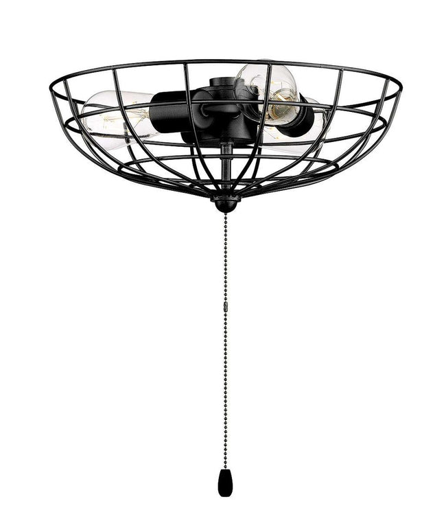 LK2801-FB-LED - 3 Light Cage Bowl LED Light Kit in Flat Black